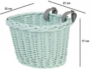 WickerPL akcesoria rowerowe Kosz na rower dziecięcy w kolorze miętowym 27x22 H17 cm 7