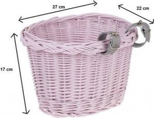 WickerPL AKCESORIA ROWEROWE KOSZ NA ROWER DZIECIĘCY W KOLORZE RÓŻOWYM 27X22 H17 CM 3