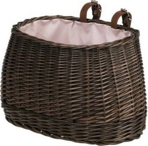 WickerPL AKCESORIA ROWEROWE KOSZ NA ROWER Z PASKAMI SKÓRZANYMI I OBSZYCIEM 35X17 H19 CM 4