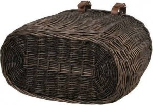 WickerPL AKCESORIA ROWEROWE KOSZ NA ROWER Z PASKAMI SKÓRZANYMI I OBSZYCIEM 35X17 H19 CM 8