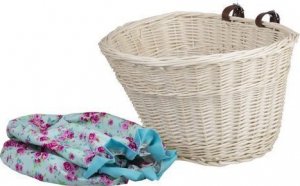 WickerPL AKCESORIA ROWEROWE KOSZ NA ROWER Z PASKAMI SKÓRZANYMI I OBSZYCIEM 35X30 H23 CM 8