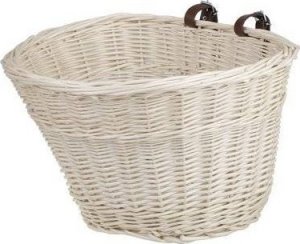 WickerPL AKCESORIA ROWEROWE KOSZ NA ROWER Z PASKAMI SKÓRZANYMI I OBSZYCIEM 35X30 H23 CM 9