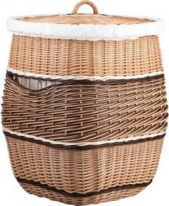 Kosz na pranie WickerPL WIKLINOWY KOSZ NA BIELIZNĘ KOSZ DO ŁAZIENKI Z POKRYWĄ I OBSZYCIEM 50X50 H63 CM 5
