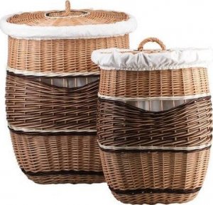 Kosz na pranie WickerPL WIKLINOWY KOSZ NA BIELIZNĘ KOSZ DO ŁAZIENKI Z POKRYWĄ I OBSZYCIEM 50X50 H63 CM 7