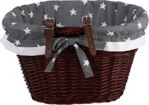 WickerPL WIKLINOWY KOSZ NA ROWER OBSZYTY KOSZ ROWEROWY MONTOWANY NA KIEROWNICY z dwoma skóranymi paskami 42X37 H24 CM 2