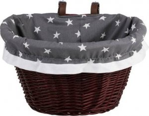 WickerPL WIKLINOWY KOSZ NA ROWER OBSZYTY KOSZ ROWEROWY MONTOWANY NA KIEROWNICY z dwoma skóranymi paskami 42X37 H24 CM 4