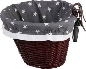 WickerPL WIKLINOWY KOSZ NA ROWER OBSZYTY KOSZ ROWEROWY MONTOWANY NA KIEROWNICY z dwoma skóranymi paskami 42X37 H24 CM 5