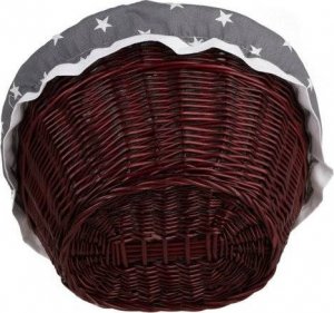 WickerPL WIKLINOWY KOSZ NA ROWER OBSZYTY KOSZ ROWEROWY MONTOWANY NA KIEROWNICY z dwoma skóranymi paskami 42X37 H24 CM 7