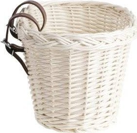 WickerPL AKCESORIA ROWEROWE  KOSZyk rowerowy DZIECIĘCY Wybielany ze skórzanymi paskami  27X22 H17 CM 5