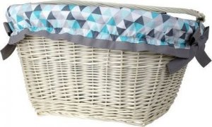 WickerPL WIKLINOWY WYBIELANY KOSZ NA ROWER KOSZ ROWEROWY Z PASKAMI SKÓRZANYMI I OBSZYCIEM 46X34 H23/28 CM 4