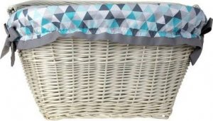 WickerPL WIKLINOWY WYBIELANY KOSZ NA ROWER KOSZ ROWEROWY Z PASKAMI SKÓRZANYMI I OBSZYCIEM 46X34 H23/28 CM 5