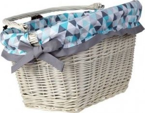 WickerPL WIKLINOWY WYBIELANY KOSZ NA ROWER KOSZ ROWEROWY Z PASKAMI SKÓRZANYMI I OBSZYCIEM 46X34 H23/28 CM 6