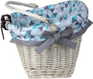 WickerPL WIKLINOWY WYBIELANY KOSZ NA ROWER KOSZ ROWEROWY Z PASKAMI SKÓRZANYMI I OBSZYCIEM 46X34 H23/28 CM 7