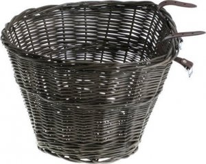WickerPL Wiklinowy Kosz Rowerowy + Paski Skórzane 42x37 H24 cm 2
