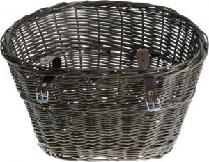 WickerPL Wiklinowy Kosz Rowerowy + Paski Skórzane 42x37 H24 cm 3