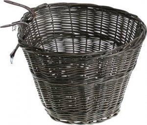 WickerPL Wiklinowy Kosz Rowerowy + Paski Skórzane 42x37 H24 cm 4