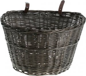 WickerPL Wiklinowy Kosz Rowerowy + Paski Skórzane 42x37 H24 cm 5