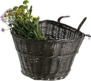 WickerPL Wiklinowy Kosz Rowerowy + Paski Skórzane 42x37 H24 cm 8