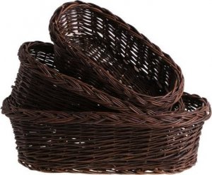WickerPL KOSZ NA BALKON DUŻA DONICA OGRODOWA OWALNA Z CIEMNEJ WIKLINY 70X27 H17 CM 8