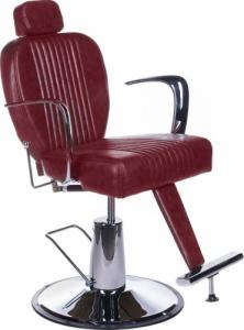 BEAUTY SYSTEM Fotel barberski OLAF BH-3273 Wiśniowy 1