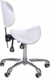 BEAUTY SYSTEM Taboret kosmetyczny z oparciem BY-3004 biały 2