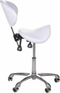 BEAUTY SYSTEM Taboret kosmetyczny z oparciem BY-3004 biały 3