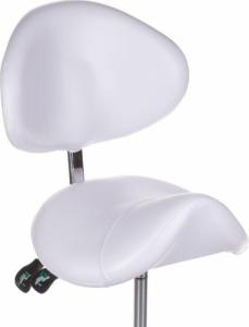 BEAUTY SYSTEM Taboret kosmetyczny z oparciem BY-3004 biały 4