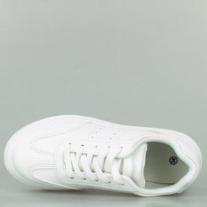 Estetino Tenisówki na platformie jednokolorowe białe-37 4