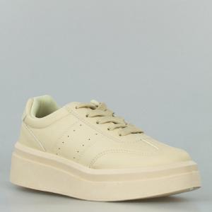 Estetino Tenisówki na platformie jednokolorowe beżowe-36 2