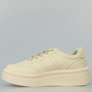 Estetino Tenisówki na platformie jednokolorowe beżowe-36 3