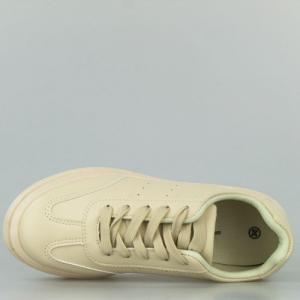 Estetino Tenisówki na platformie jednokolorowe beżowe-39 4