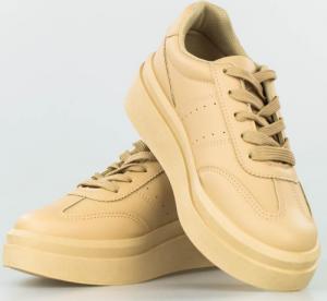 Estetino Tenisówki na platformie jednokolorowe khaki-40 6