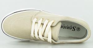 Estetino Tenisówki na platformie zamszowe beżowe-40 4