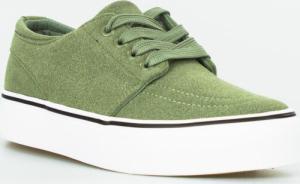 Estetino Tenisówki na platformie zamszowe zielone-40 2
