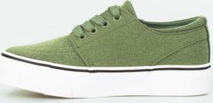 Estetino Tenisówki na platformie zamszowe zielone-40 3