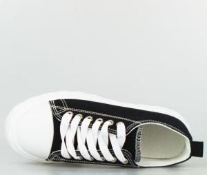 Estetino Tenisówki na ozdobnej platformie tekstylne czarne-39 4