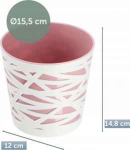 Kadax DONICZKA OSŁONKA WKŁAD DONICA KOLORY RÓŻOWA 15cm 10