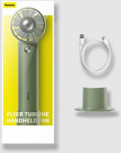 Wentylator Baseus Baseus mini wentylator wiatrak powerbank z wbudowanym kablem USB Typ C 4000mAh fioletowy (ACFX010105) 4