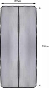 ProGarden Siatka moskitiera magnetyczna z magnesem na drzwi owady komary czarna 220x100 cm 3