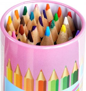 Free & Easy Kredki ołówkowe kolorowe w metalowym pudełku z temperówką 24 kolory 6