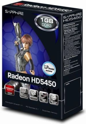 Karta graficzna Sapphire Radeon HD5450 1GB GDDR5 (64 Bit) D-Sub, HDMI, DVI (11166-67-20G) 1