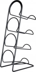 Vilde Stojak na wino metalowy czarny 4 butelki 21x12x43 cm 3