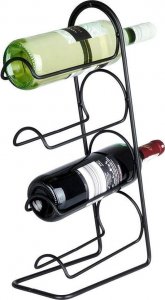 Vilde Stojak na wino metalowy czarny 4 butelki 21x12x43 cm 7