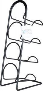 Vilde Stojak na wino metalowy czarny 4 butelki 21x12x43 cm 9
