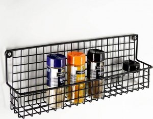Vilde Półka ścienna na przyprawy metalowa czarna loft 39,5x6,5x14cm 2