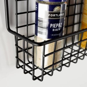 Vilde Półka ścienna na przyprawy metalowa czarna loft 39,5x6,5x14cm 4