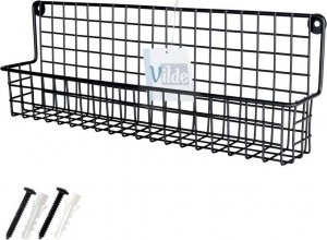 Vilde Półka ścienna na przyprawy metalowa czarna loft 39,5x6,5x14cm 10