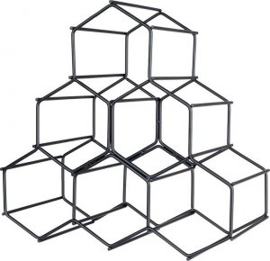 Vilde Stojak na wino metalowy czarny 6 butelek 29,5x14,5x28,5 cm 3