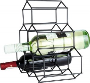 Vilde Stojak na wino metalowy czarny 6 butelek 29,5x14,5x28,5 cm 6