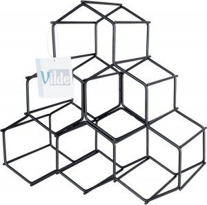 Vilde Stojak na wino metalowy czarny 6 butelek 29,5x14,5x28,5 cm 9